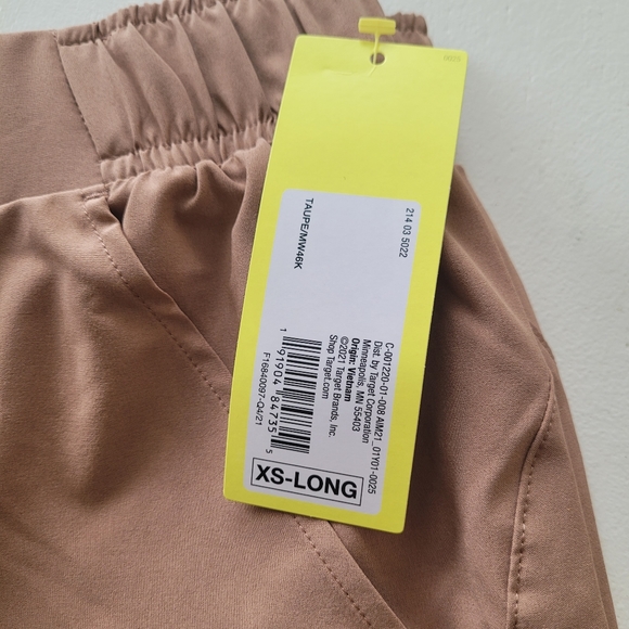 New! Women's All in Motion Tapered Stretch Woven Workout Pants Taupe XS-Long - Picture 6 of 10